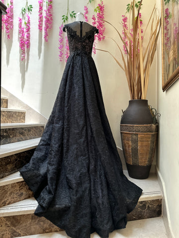 Black Lace Gown RYWSH