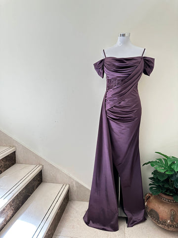 Satin Slit Dress