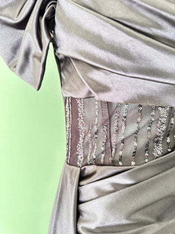 Satin Slit Dress