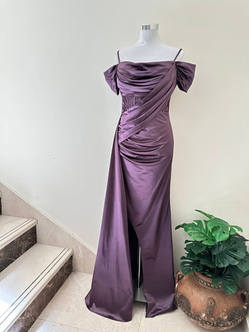 Satin Slit Dress