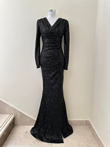 Black Sequin Dress