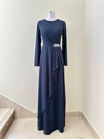 Dark Blue Modest Dress