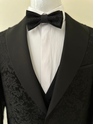 Black Self Print Tuxedo