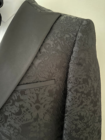 Black Self Print Tuxedo