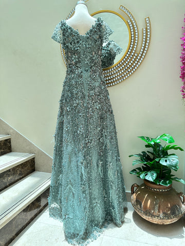 Evening Grey Gown RYWFIZ