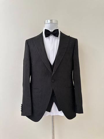 Black Self Print Tuxedo1