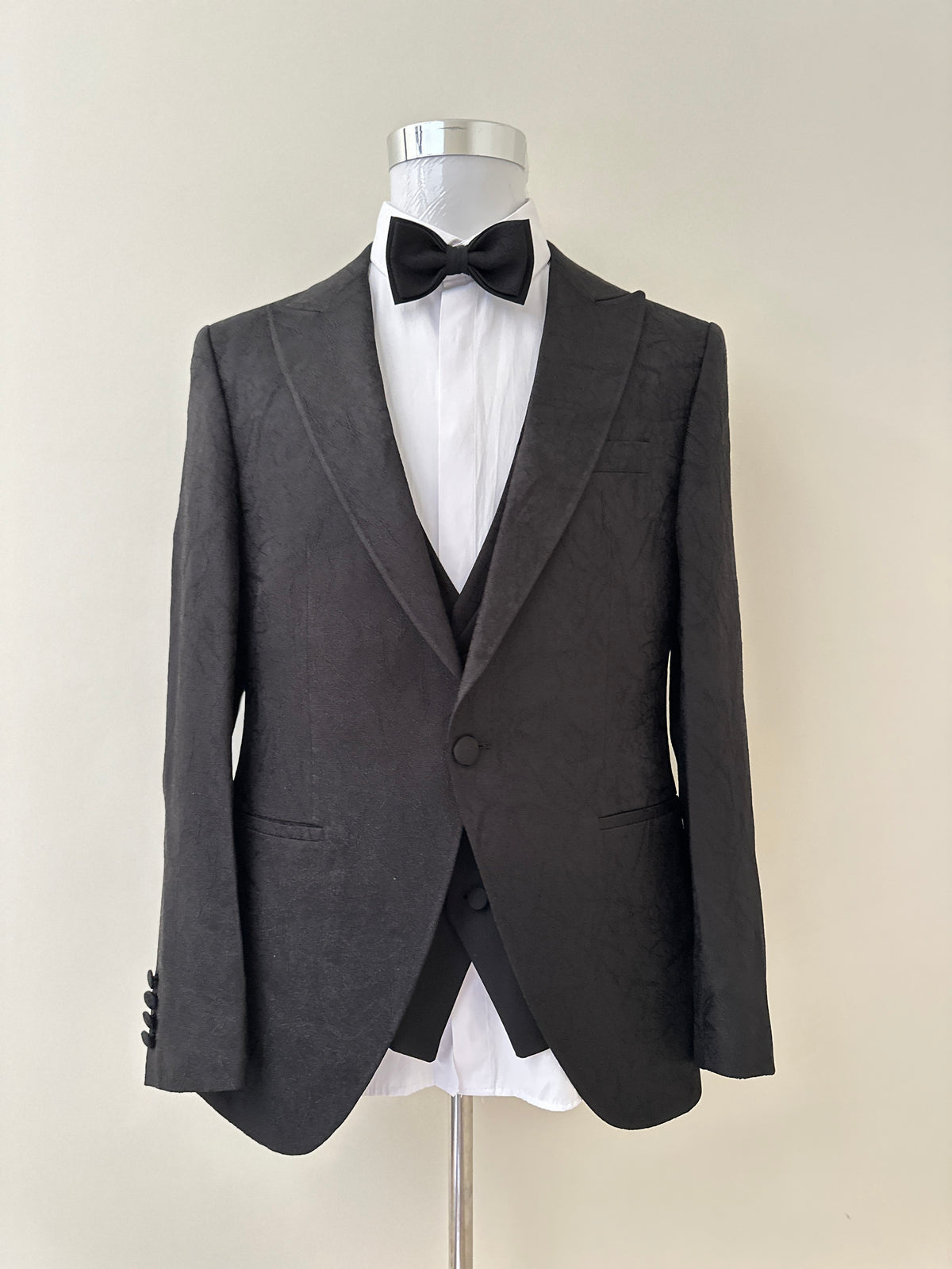 Black Self Print Tuxedo1