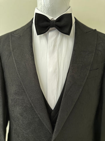 Black Self Print Tuxedo1