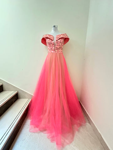 Fuchsia Tulle Gown