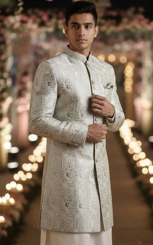 Grey Sherwani Set