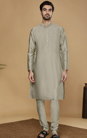 Grey-Golden Sherwani Set