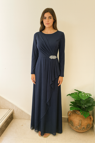 Dark Blue Modest Dress