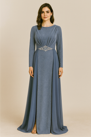 Blue Modest Dress