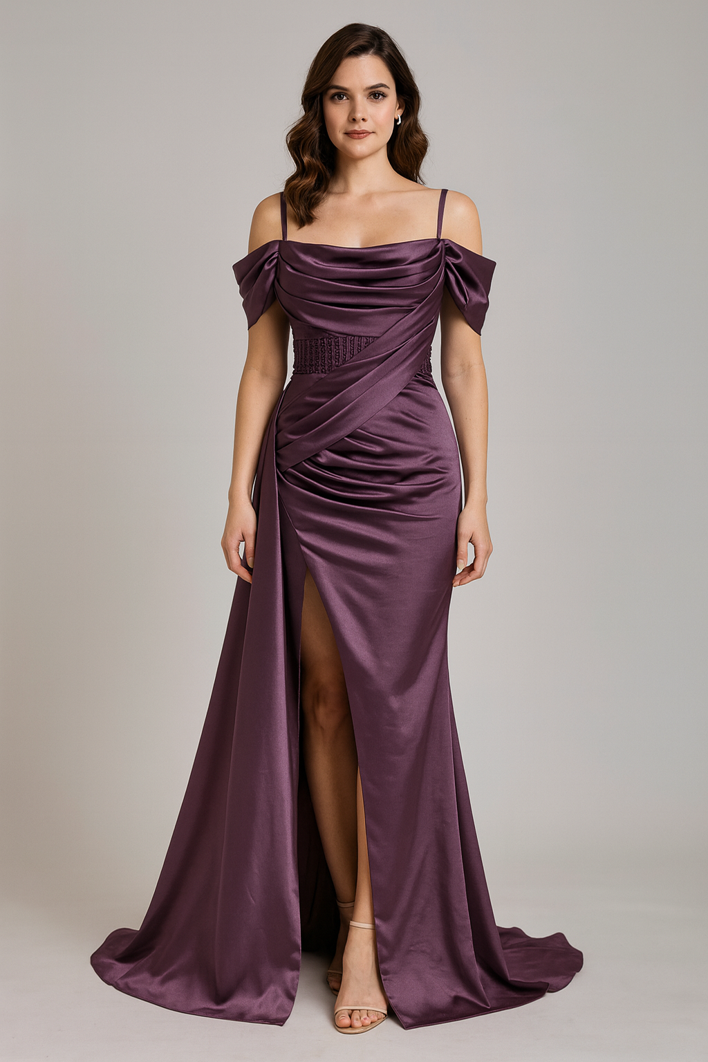 Satin Slit Dress