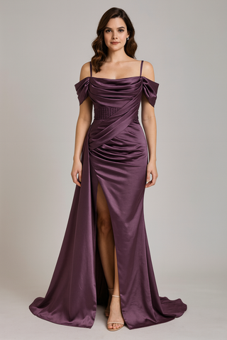 Satin Slit Dress