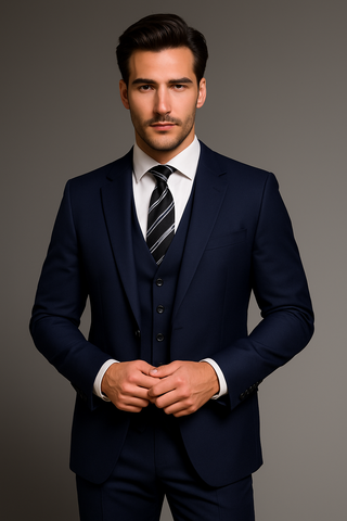 Dark Blue Men Suit