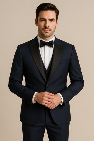 Plus Size Dark Blue Tuxedo