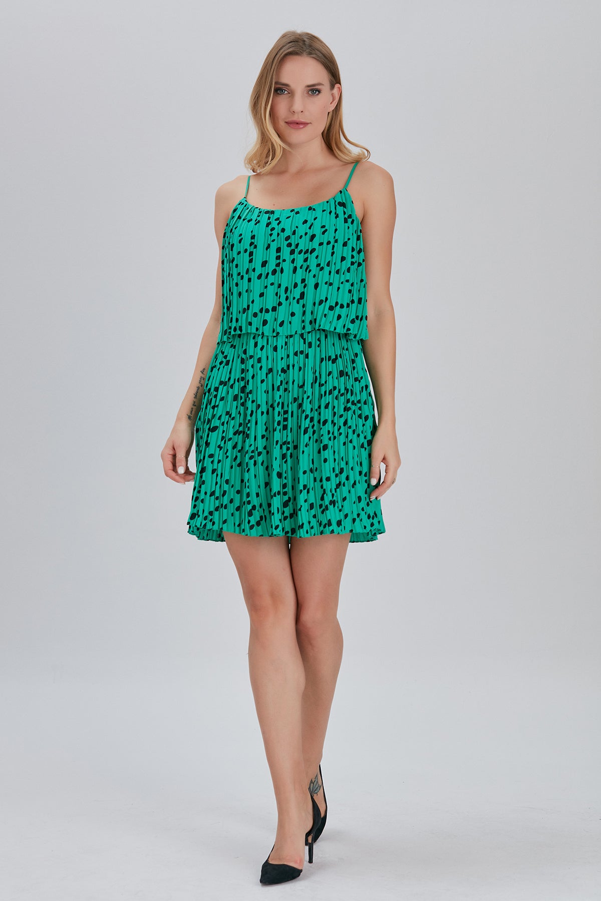 Polka Print Short Dress