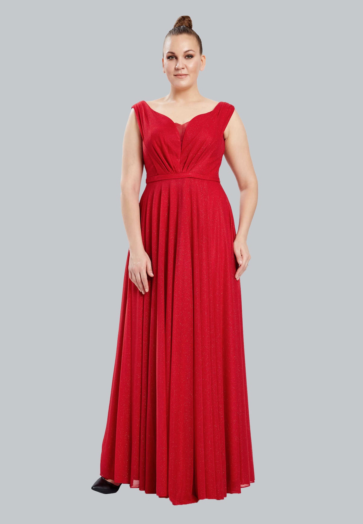 Plus Size Cold Shoulder Gown