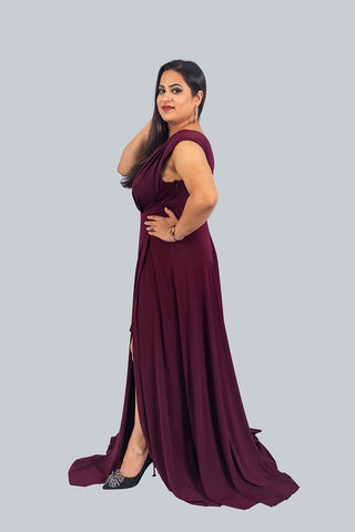 Plus Size Slit Long Dress