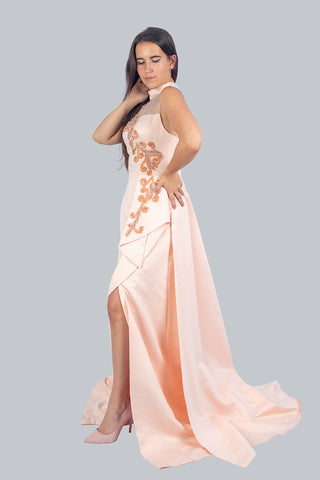 Pastel Satin Silk Gown