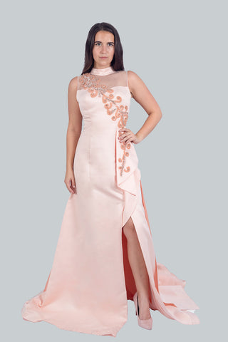 Pastel Satin Silk Gown